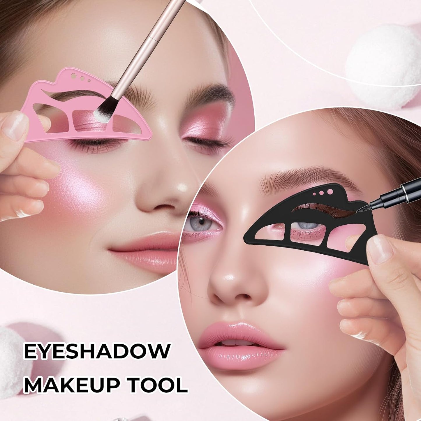 DAGEDA 3Pcs Eyeliner Stencils Set, Suitable for Eyetour Eyeshadow, Eyeliner,Mascara Shield,Reusable Silicone Eyebrow Stencils Eye Liner Tool Multi-functional Makeup Tool for Women