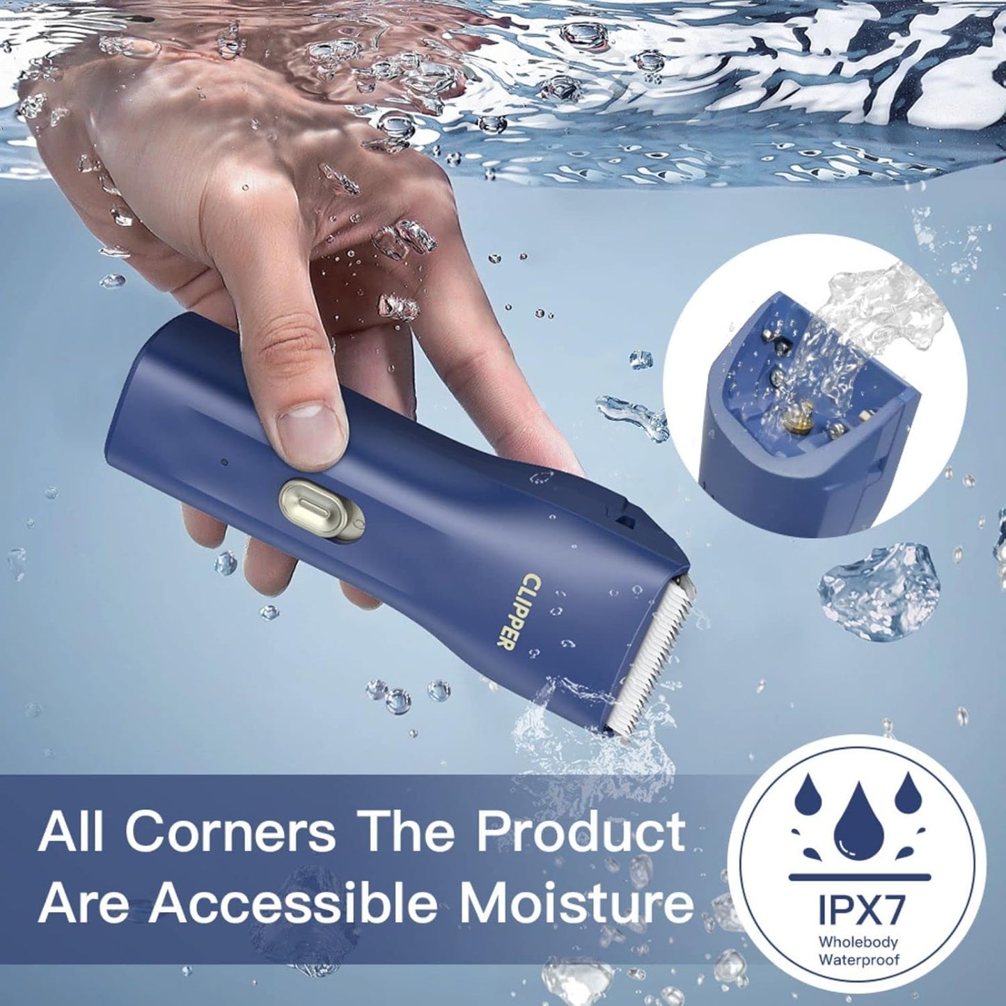 Dog Cat Home Hair Waterproof Clipper Portable Electric USB Rechargeable Pet Grooming Tools Low Noise Shaver Cordless Trimmer for Small and Large Pets