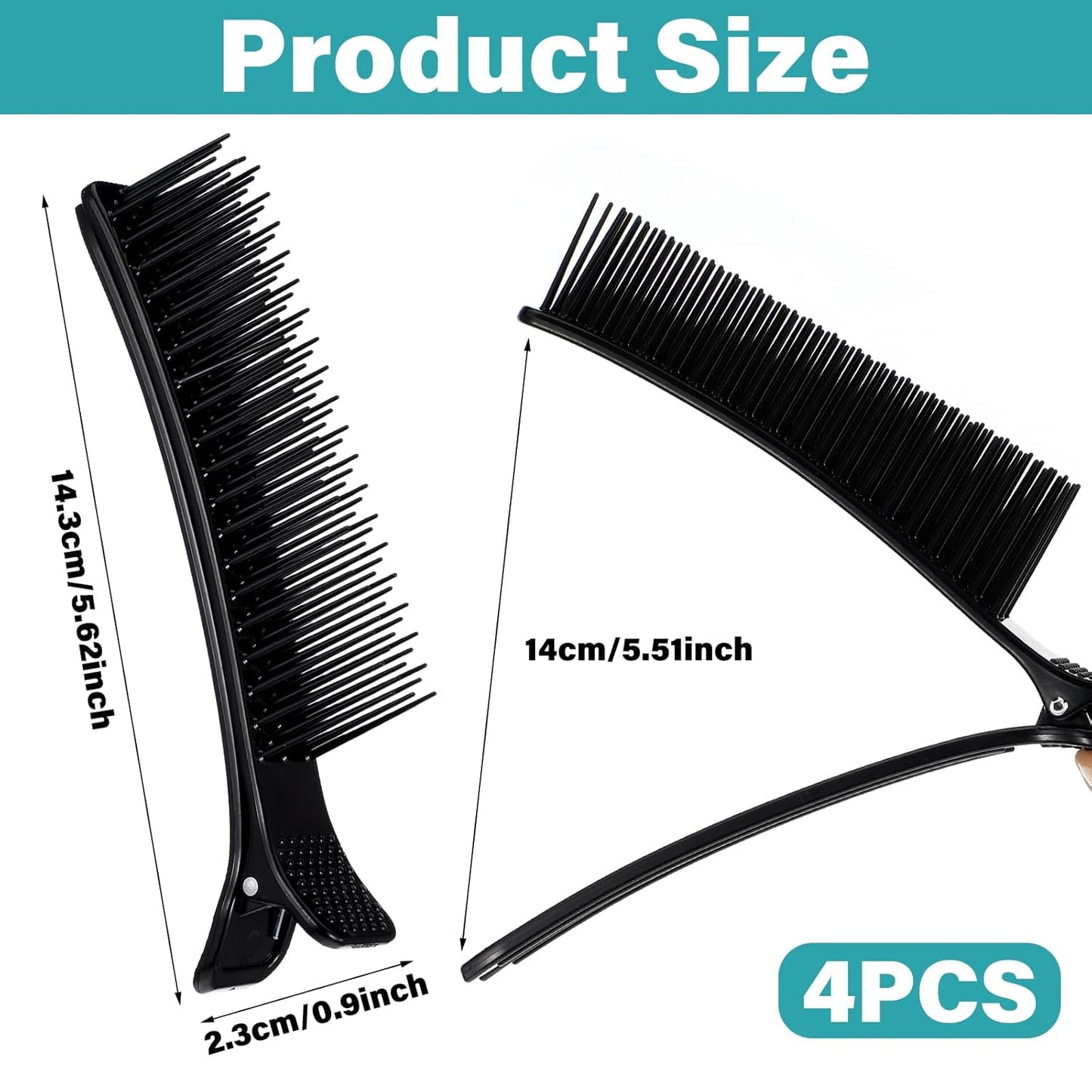 4 Pcs Grip Clips For Hair Sectioning, Hair Clips for Styling Sectioning Stylist Nonslip Grip Salon Home Cutting Coloring Foiling Placing Extensions DIY Accessories