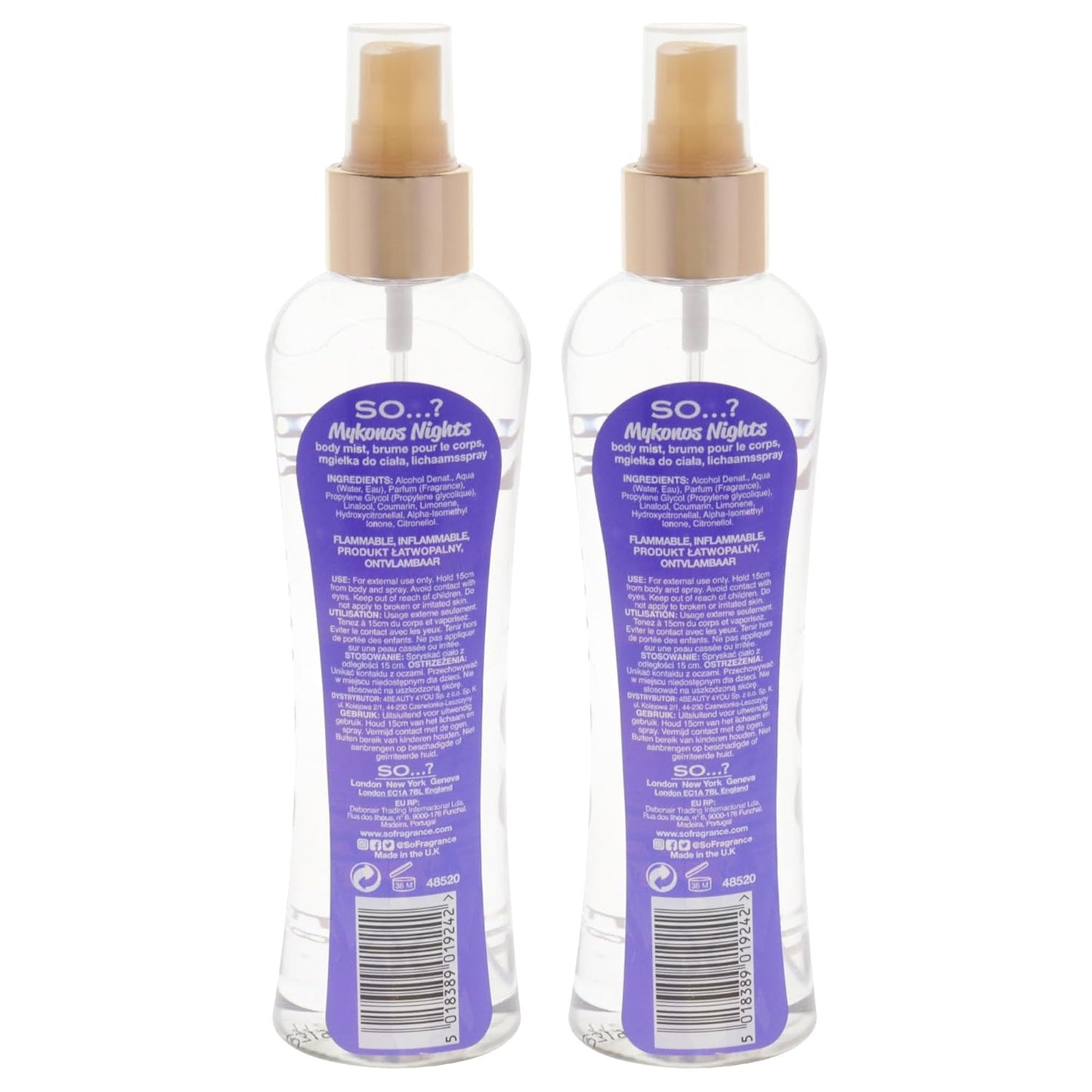 So...? Mykonos Nights Body Mist for Women - 6.9 oz Body Mist - Pack of 2