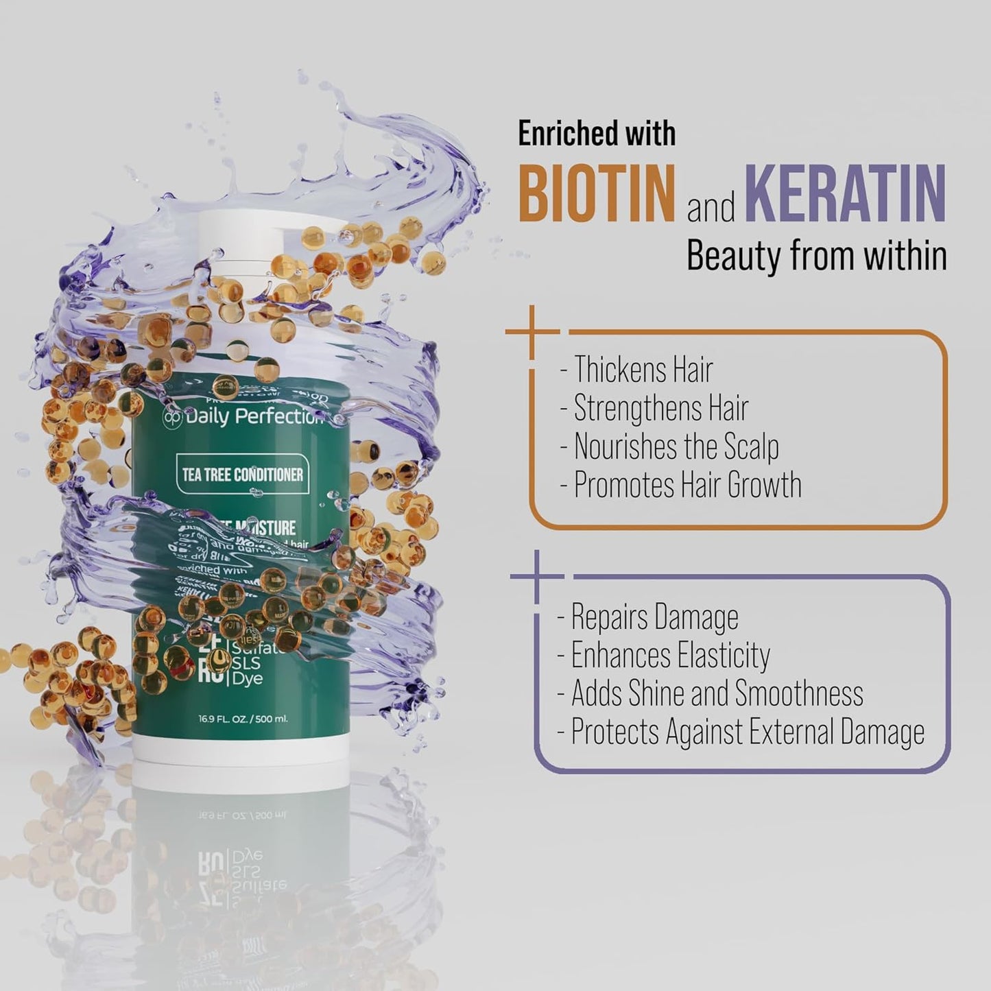 (dp) Tea Tree Conditioner – Hydrate & Soothe Dry Scalp and Hair – Clean + Salon-Grade Formula with Biotin & Keratin