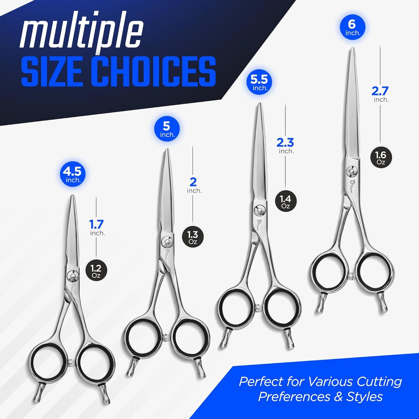 Fagaci Professional Hair Cutting Scissors 6” Super Sharp Thin Blades, 440C Steel for Maximum Precision, Lightweight Hair Shears for Women & Men