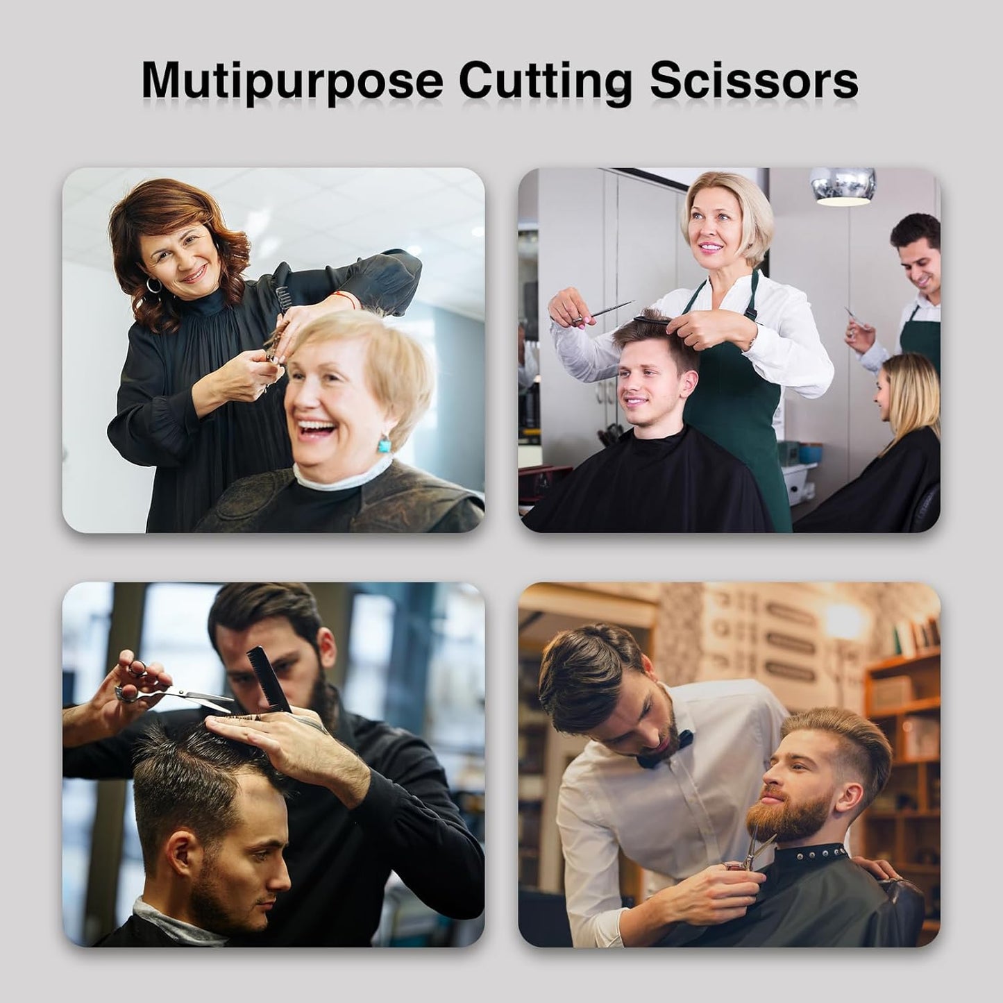 Hair Cutting Scissors, 6.5" Stainless Steel Barber Haircut Shears for Men/Woman, Professional Trimming Scissors Kit for Salon and Home Use, Sharp Edge for Precise Cutting