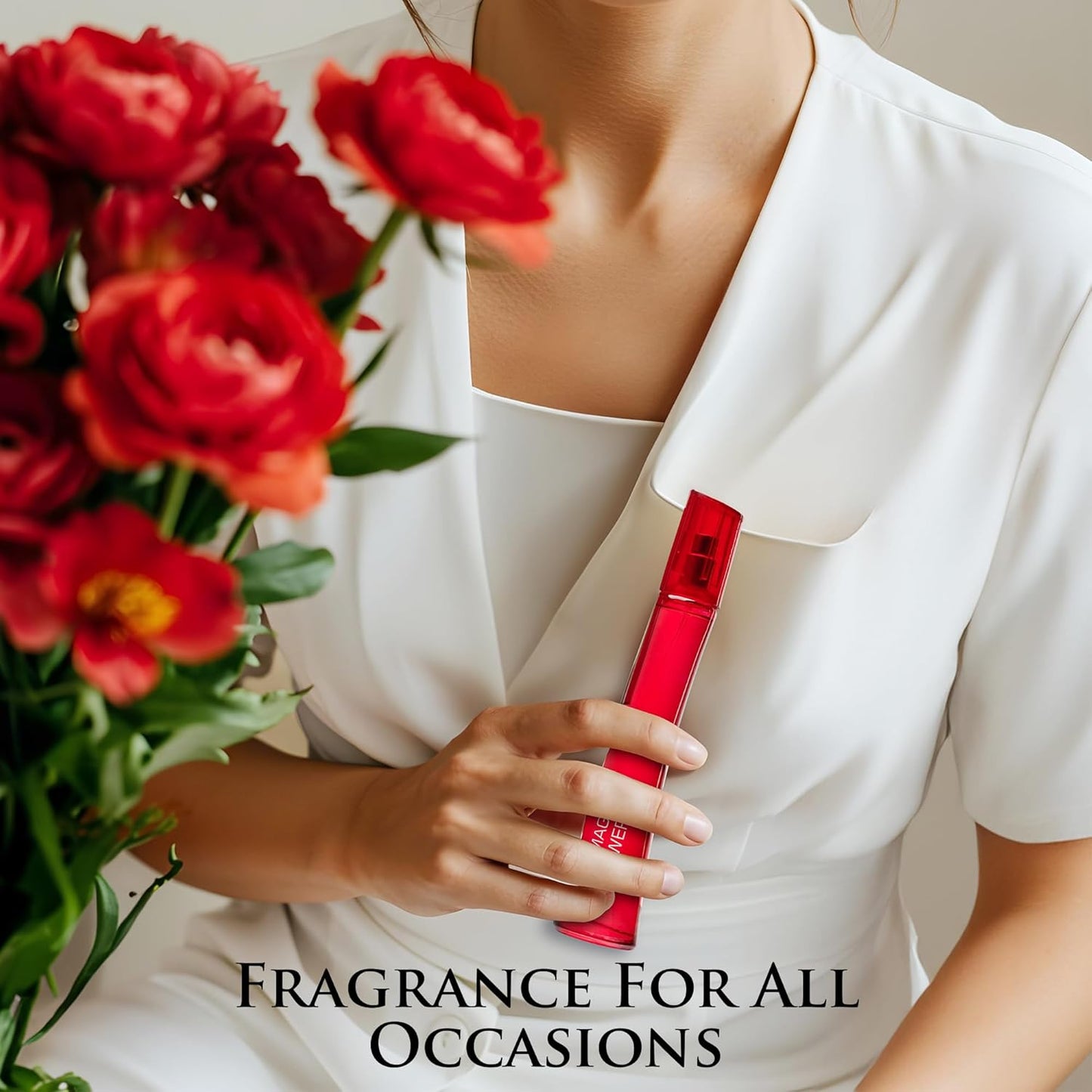 Magic Flower Red for Women - Fruity Floral Fragrance - Top Notes of Mandarin Orange, Sour-Sweet Rhubarb & Black Currant - Bse Scent of Jasmine, Peony & Vanilla - Vegan & Cruelty-Free, Parfume Women