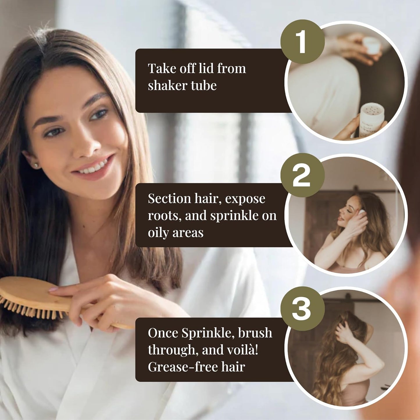 Dry Shampoo Powder | Natural Refreshing Non-Aerosol Organic Shampoo For Women & Men | Artificial Fragrance Free With Less Grease | Travel Size Eco-Friendly Paper Shaker Tube | Light Hair - 2oz