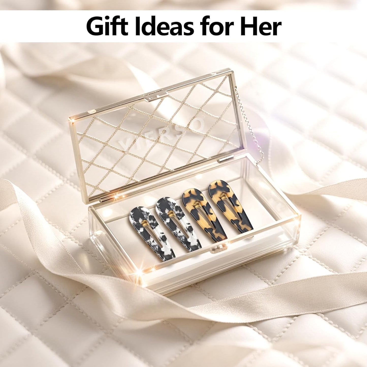 Hair Clips for Women, Duck Billed Alligator Clips Cellulose Acetate, No Crease Flat Hair Barrettes for Bangs Thick/Thin/Long/Curly Hair, Marble Tortoise Hair Styling Accessories (Black)