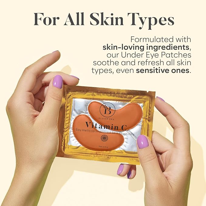 Vitamin C Under Eye Patches (30 Pairs), Under Eye Mask for Puffy Eyes, Appearance of Dark Circles, Smoothing & Hydration, Self Care & Skincare Gifts for Women, Patch Yeux