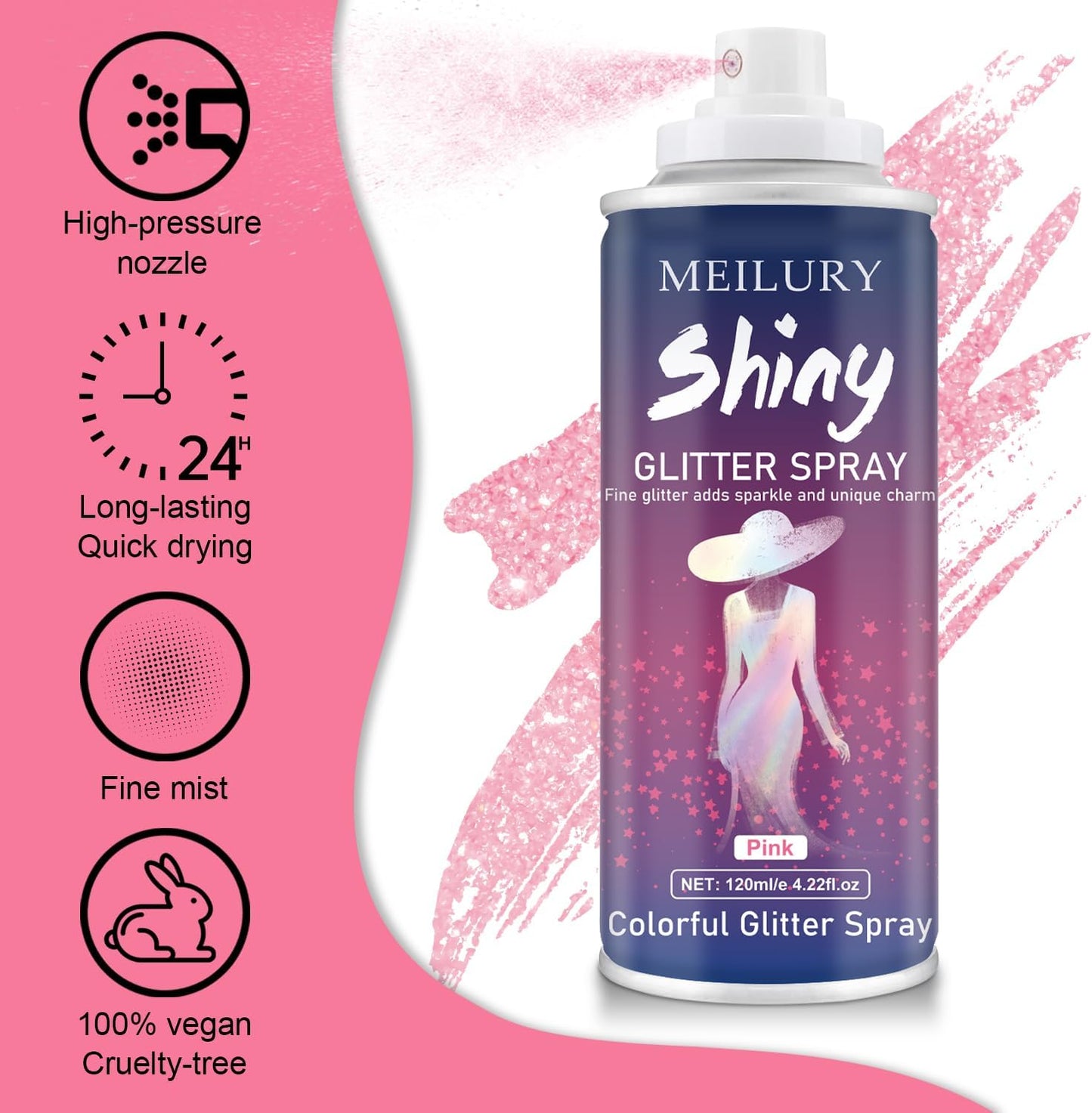 Halloween Hair and Body Glitter Spray, Holographic Glitter Highlighter Powder, Hairspray for Clothes, Face Body Shiny Glitter, Loose Shimmer Hairspray Festival Rave Prom Accessories