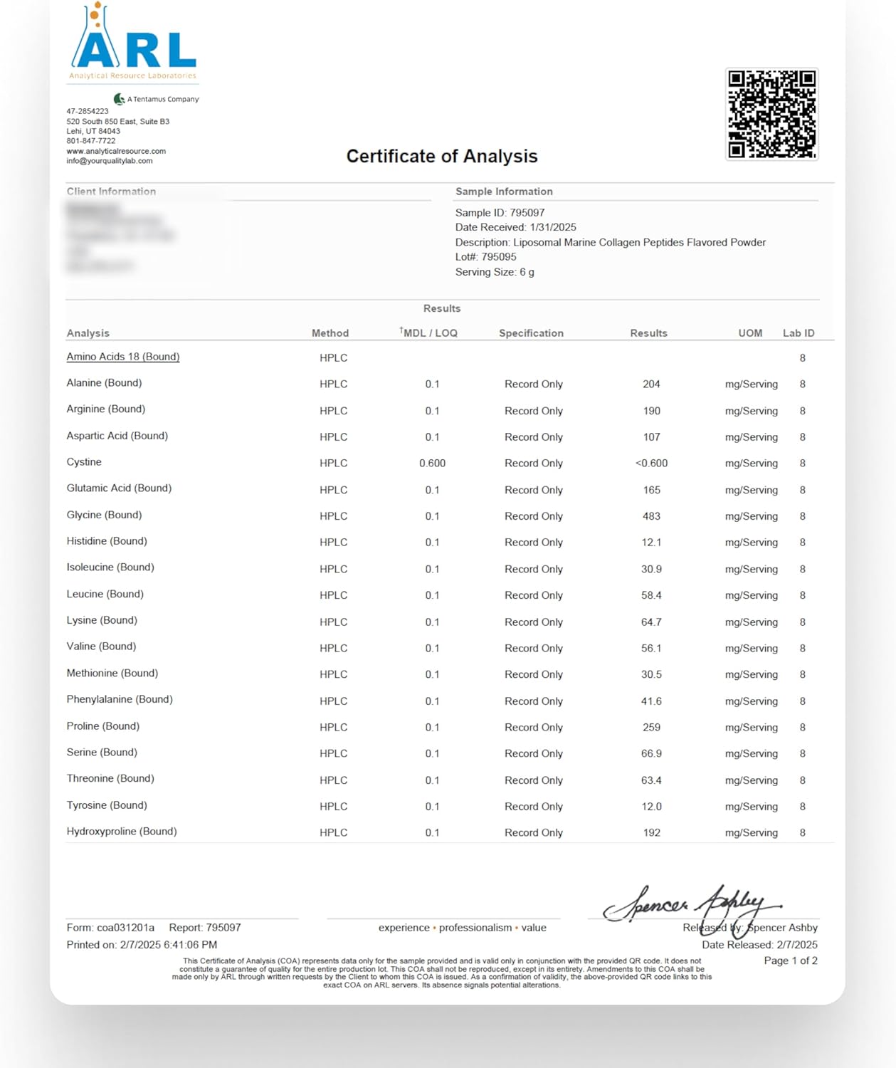 Liposomal Marine Collagen Powder Packets, 2100mg Sugar-Free Flavored Powder, 190mg Vitamin C for Skin, Hair, and Nails, Supports Joint Health - 30 Packets, Peach Pomegranate Flavor