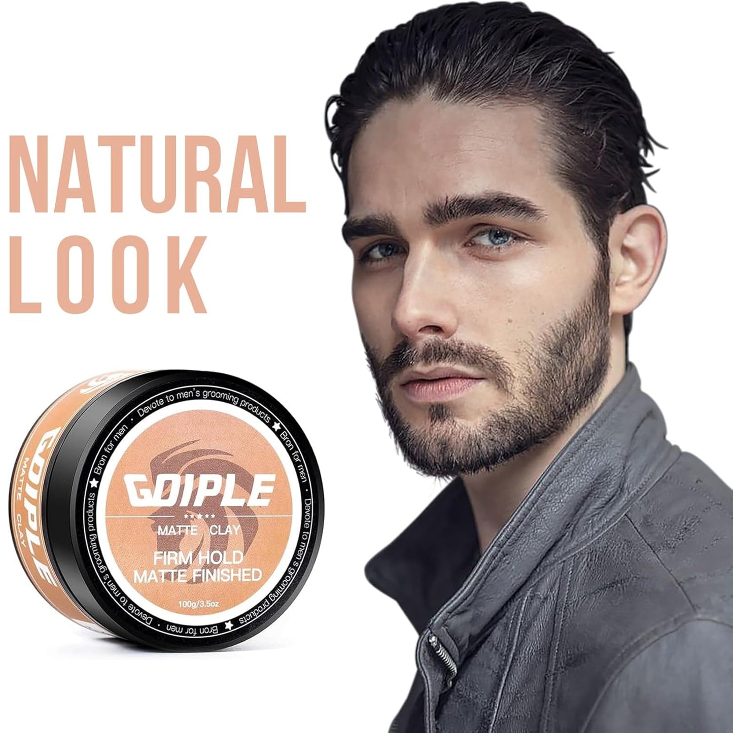 2PCS Hair Styling Clay for Men Firm Hold, Matte Finish Hair Clay Hair Paste for Men Water Based Matte Texture Pomade Mens Hair Products Add Volume, Firm Hold Clay Pomade Ideal for All Men's Hair Types