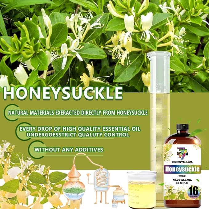 Honeysuckle Essential Oil(16oz / 480ml) - Honeysuckle Oils Used in diffusers, humidifiers, Home Baths, Cleaning Products, Yoga, DIY Soaps and DIY Scented Candles