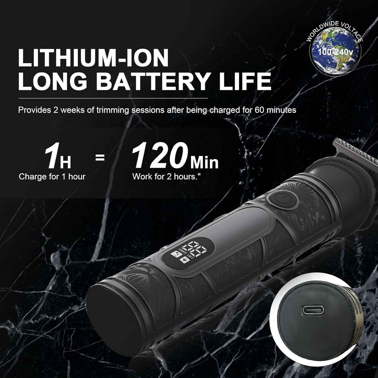 Professional 3-in-1 Beard Trimmer & Hair Clipper Kit for Men - Electric Shaver for Head, Face, Body, Nose & Ear Hair Grooming- Rechargeable Cordless, LCD Display - Perfect Men's Gift