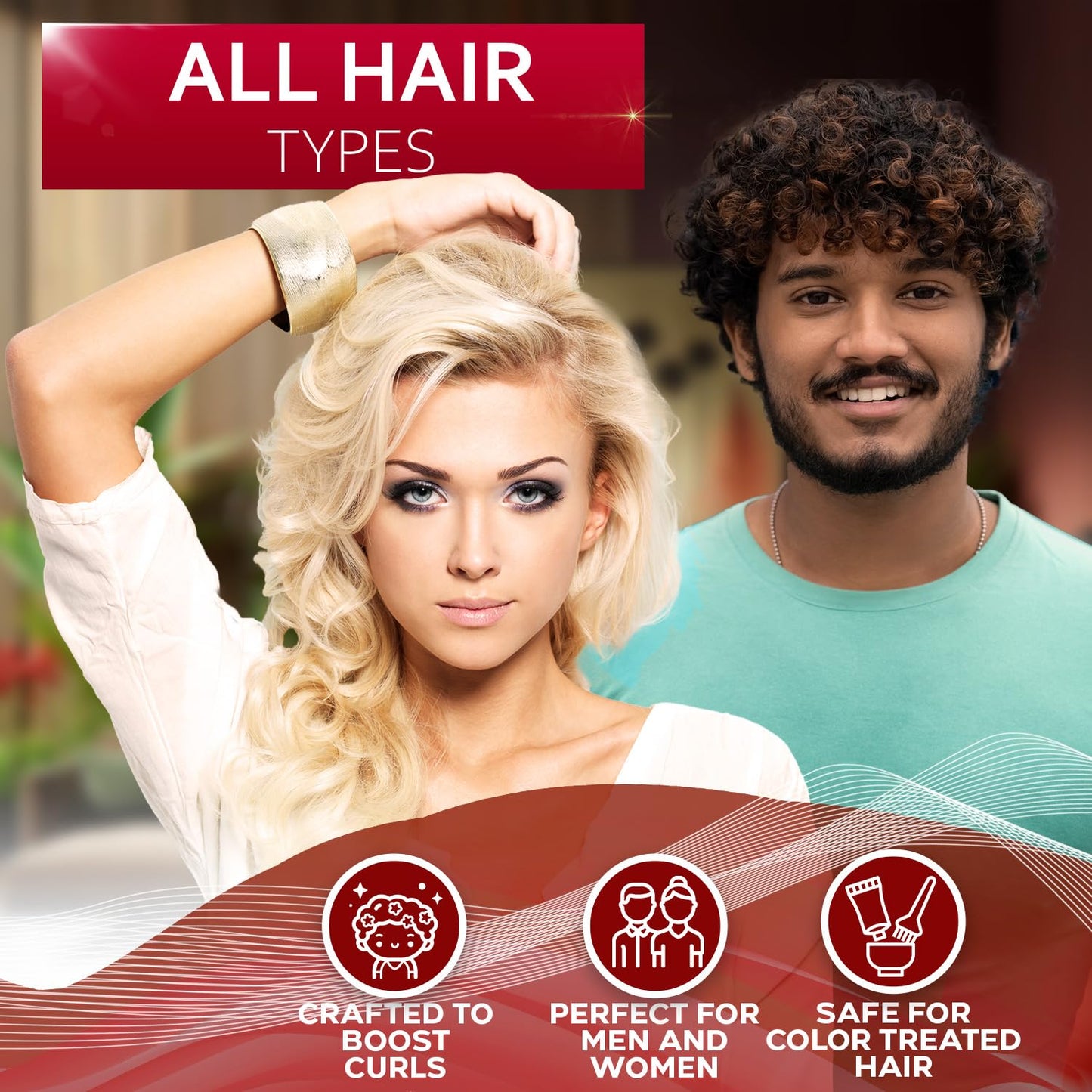 Curly Hair Shampoo and Conditioner Set - For Defining Wavy, Permed, Frizzy, Fine and Black Curls - Moisturizing, Sulfate Free Formula for Women and Men - Products are Safe for Color Treated Locks