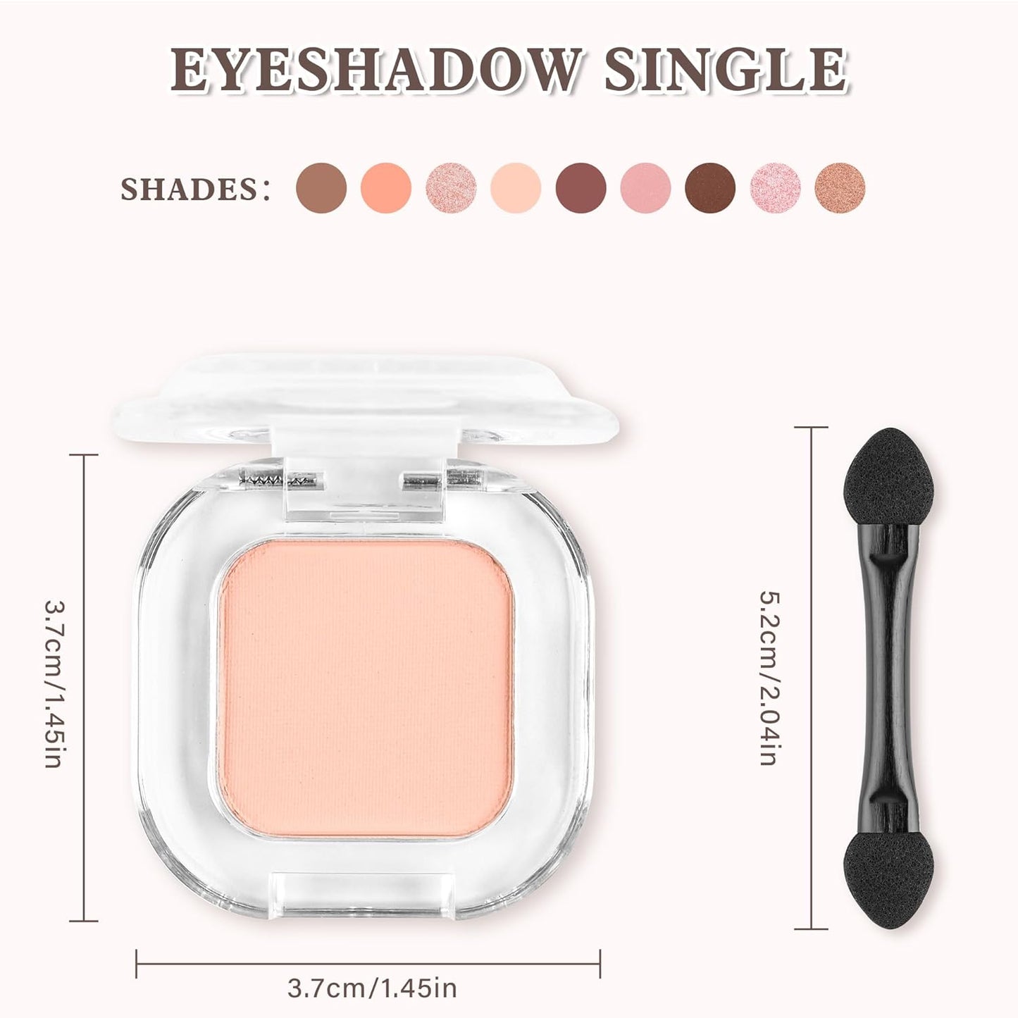 Nude Matte Single Eyeshadow Makeup Powder Palette,High Pigment Blendable Formula Eye Make-up for Women,Neutral Eye Shadow,sombras para ojos,Longwear Waterproof,Vegan & Cruelty-Free,Eyeshadow Gift