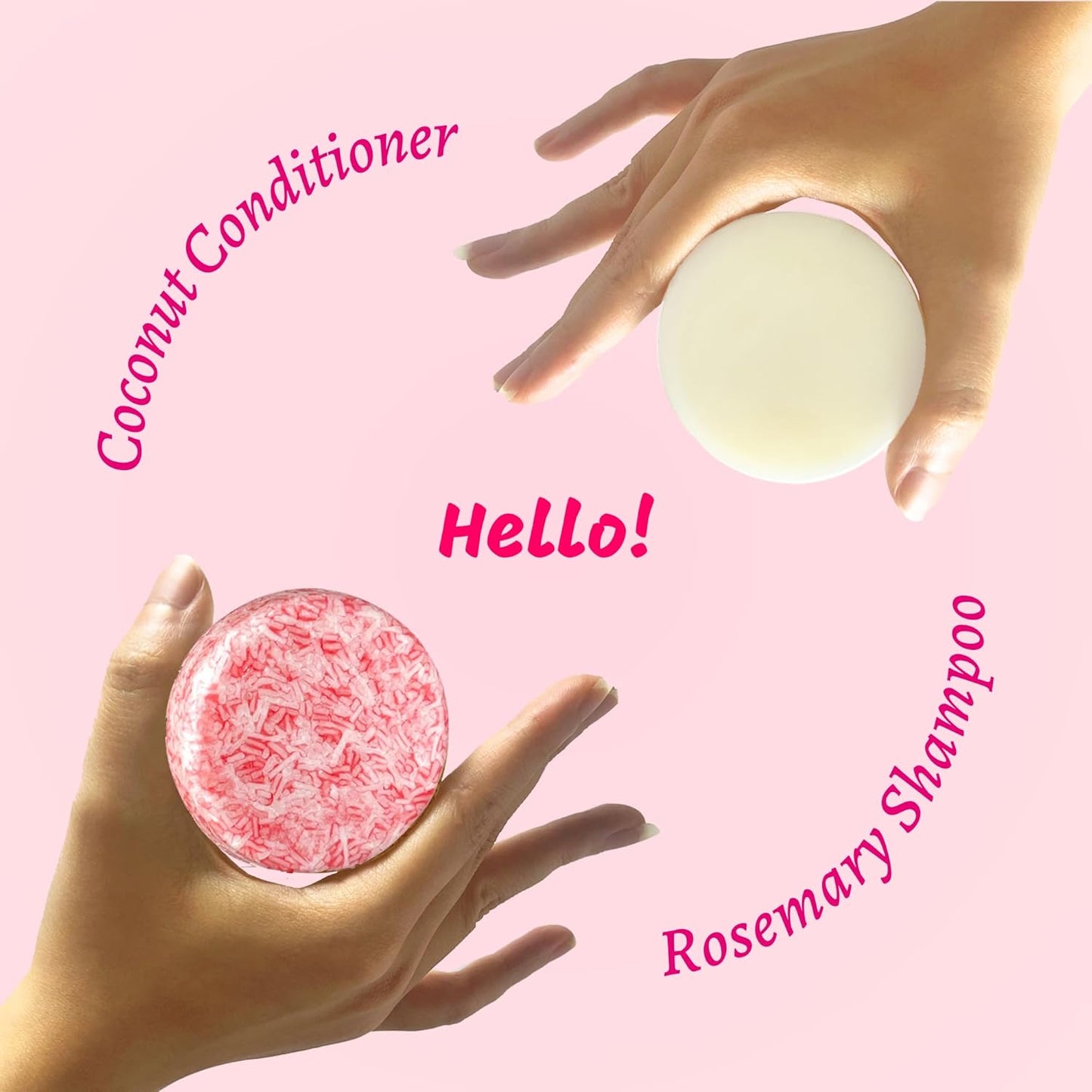 Muun Rosemary Shampoo and Conditioner Bar Set 3 - Natural Solid Hair Growth Soap Bars for Women with Straight, Curly or Thinning Hair for Anti-Hair Loss, Regrowth, pH Balanced, Sulfate & Silicone Free