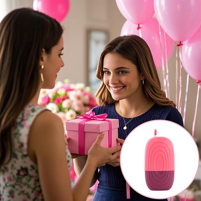 Ice Roller for Face and Eyes,Silicone Ice Mold for Face Massage,Facial Roller with Leak-Proof Lid for Skin Care & Cooling Treatment, Pink