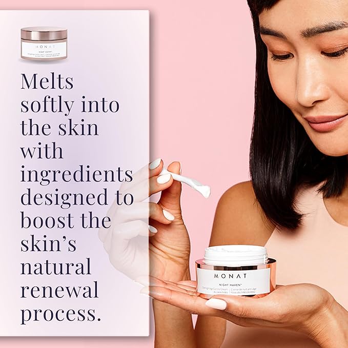 Monat Night Haven Crème – Intensive Hydrating Moisturizer for Face – Nighttime Repair Cream for Plump & Youthful Skin – Anti Aging Night Cream – Natural Night Cream with Shea Butter & Avocado Oil