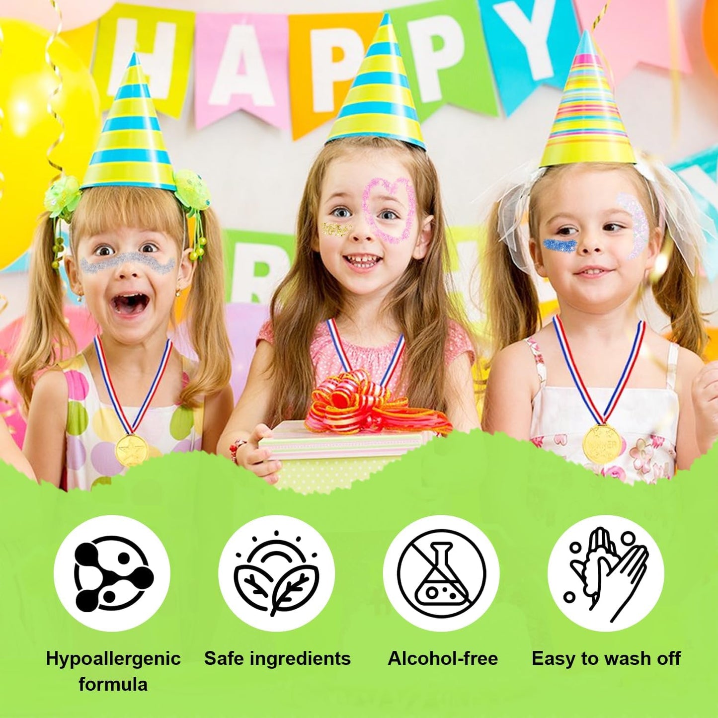 Gold Body Glitter Stick, Halloween Face Glitter Makeup,Holographic Hair Glitters Mermaid Makeup Rave Outfits for Women, Shimmer Face Paint Stick for Christmas (Gold)