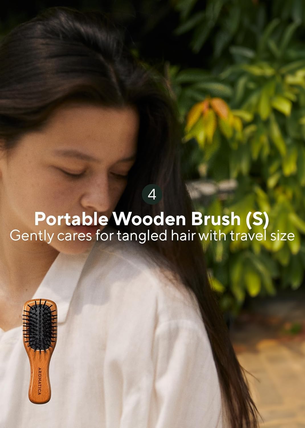 AROMATICA Rosemary Scalp Scaling Trial Kit - Travel Size Korean Hair Care Kit for Women with Mini Wooden Brush, Gentle Exfoliating Scalp Care for Hair Growth Product, with Rosemary Oil & Vegan Formula