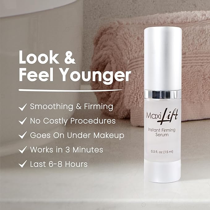 MaxiLift Serum, Instant Face Lift Cream, Skin Serum for Face & Instant Eye Lift, Smooth & Firm Loose Sagging Skin, Fine Lines & Wrinkles Within 2 Minutes, 0.5 Fl Oz (Set of 3)