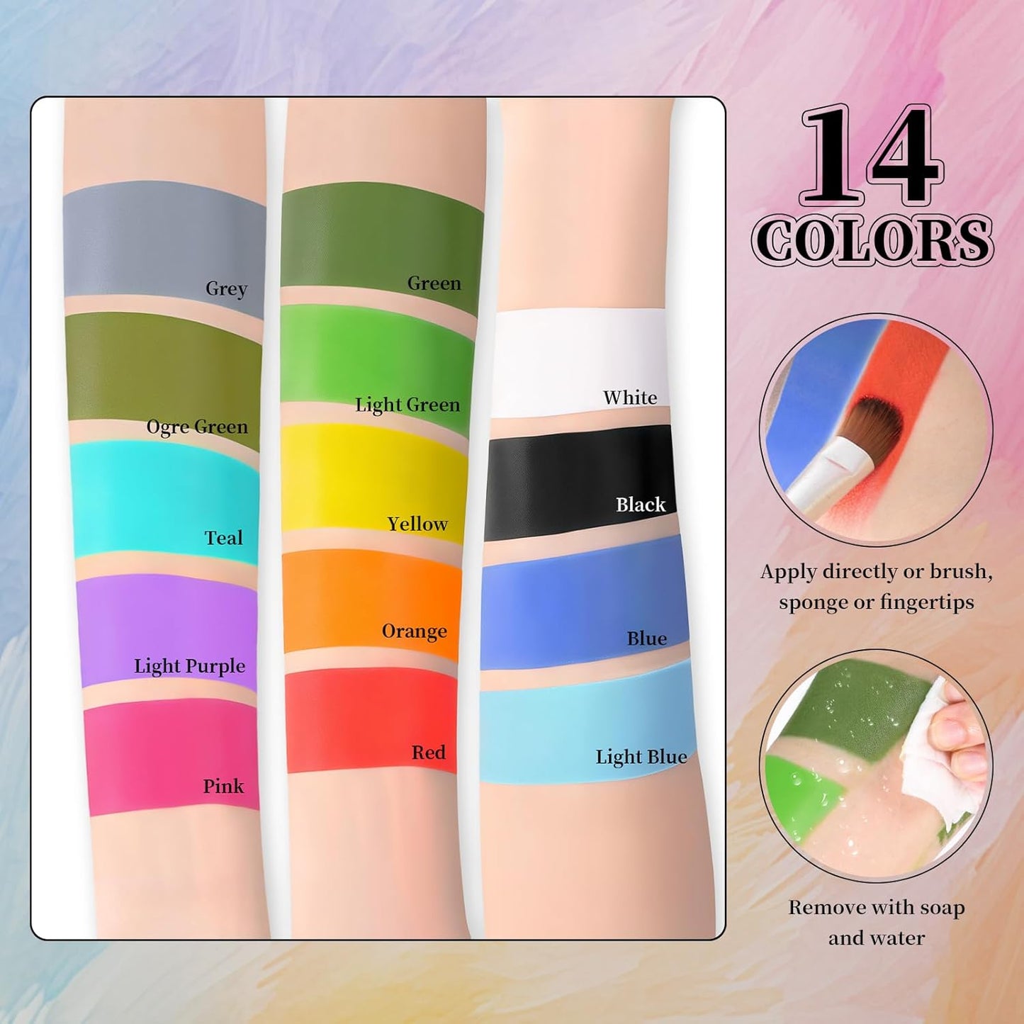 Teal Face Body Painting Stick, Professional Teal Full-coverage Cream Face Paint for Halloween SFX Avatar Corpse Bride Cosplay Makeup, Washable Eye Body Stick for Adult Costume Party