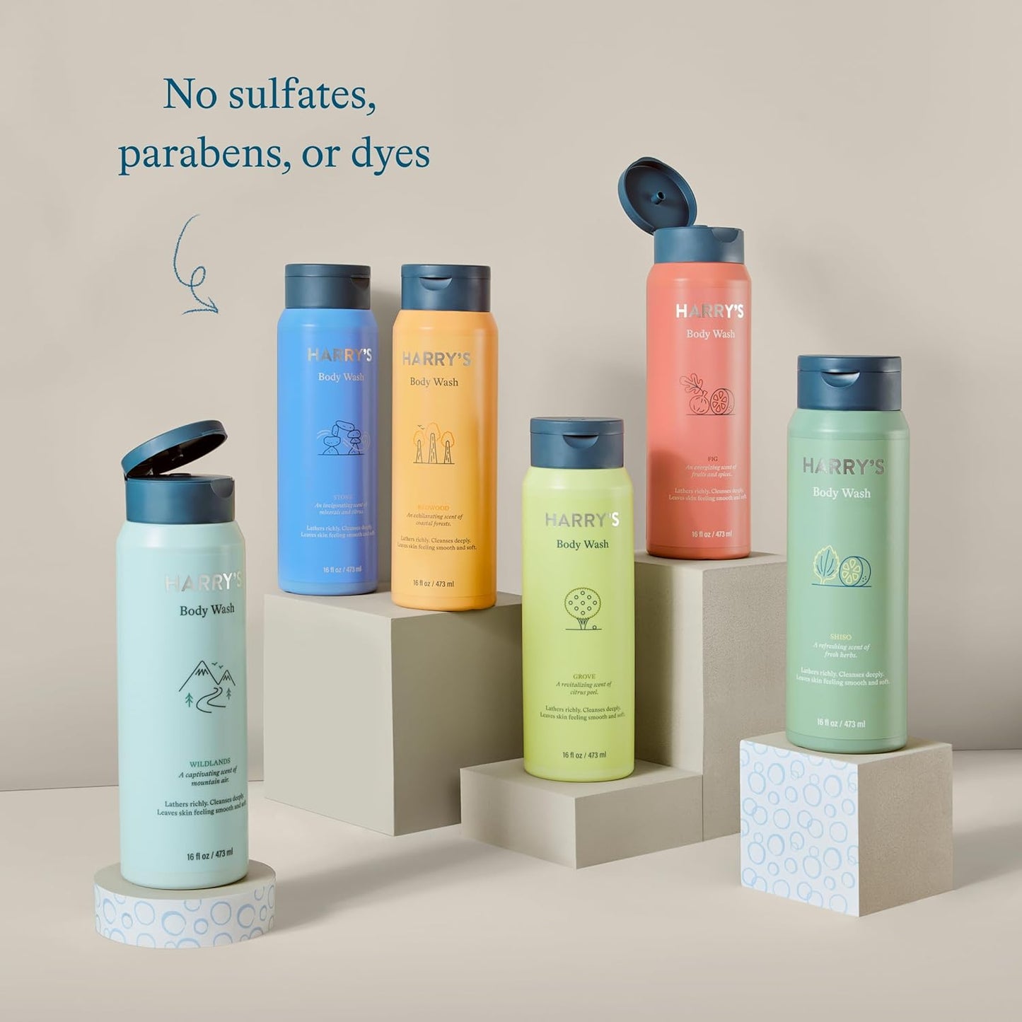 Harry's Body Wash Shower Gel for Men - Fig Scent - (3 Pack) 16 fl oz - Sensitive Skin Body Wash - No Parabens, Sulfates, or Dyes