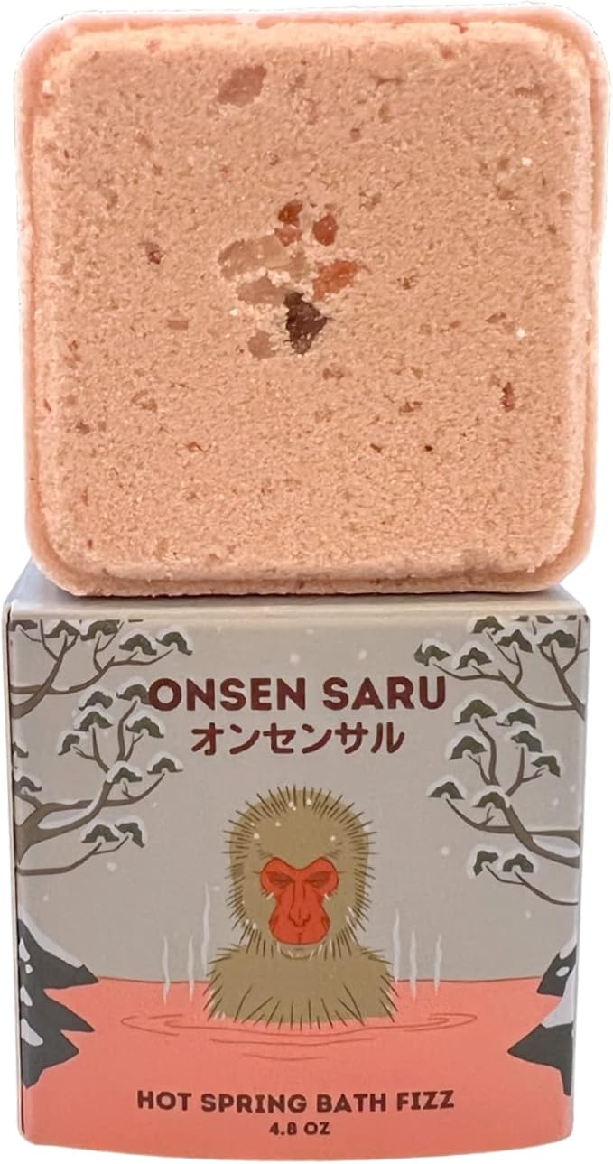 Himalayan Pink Salt Magnesium Onsen Bath Fizz Cube - 4.8oz - Handcrafted in Small Batches