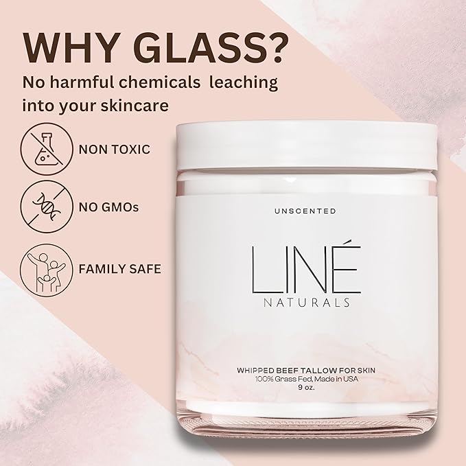 Whipped Beef Tallow for Skin - 100% Pure, Grass Fed Tallow Moisturizer for Face and Body - Organic Honey Beef Balm for Sensitive Skin - Quick Absorbing Hydration (Unscented)