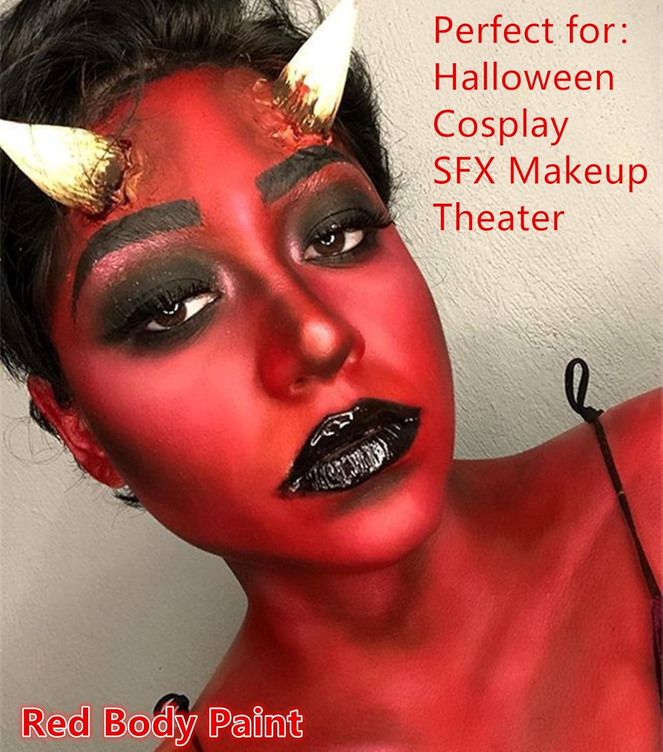 Go Ho Red Face Paint,Waterproof Oil Based Cream Red Face Body Paint Stick for Halloween Cosplay SFX Spider Devil Clown Makeup