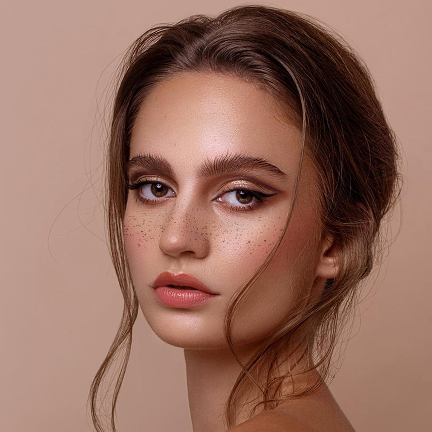 Glitter Freckles Face Tattoo, 12 Sheet Brown Face Glitter Waterproof Freckles, Makeup Patches, Face Tattoos for Women