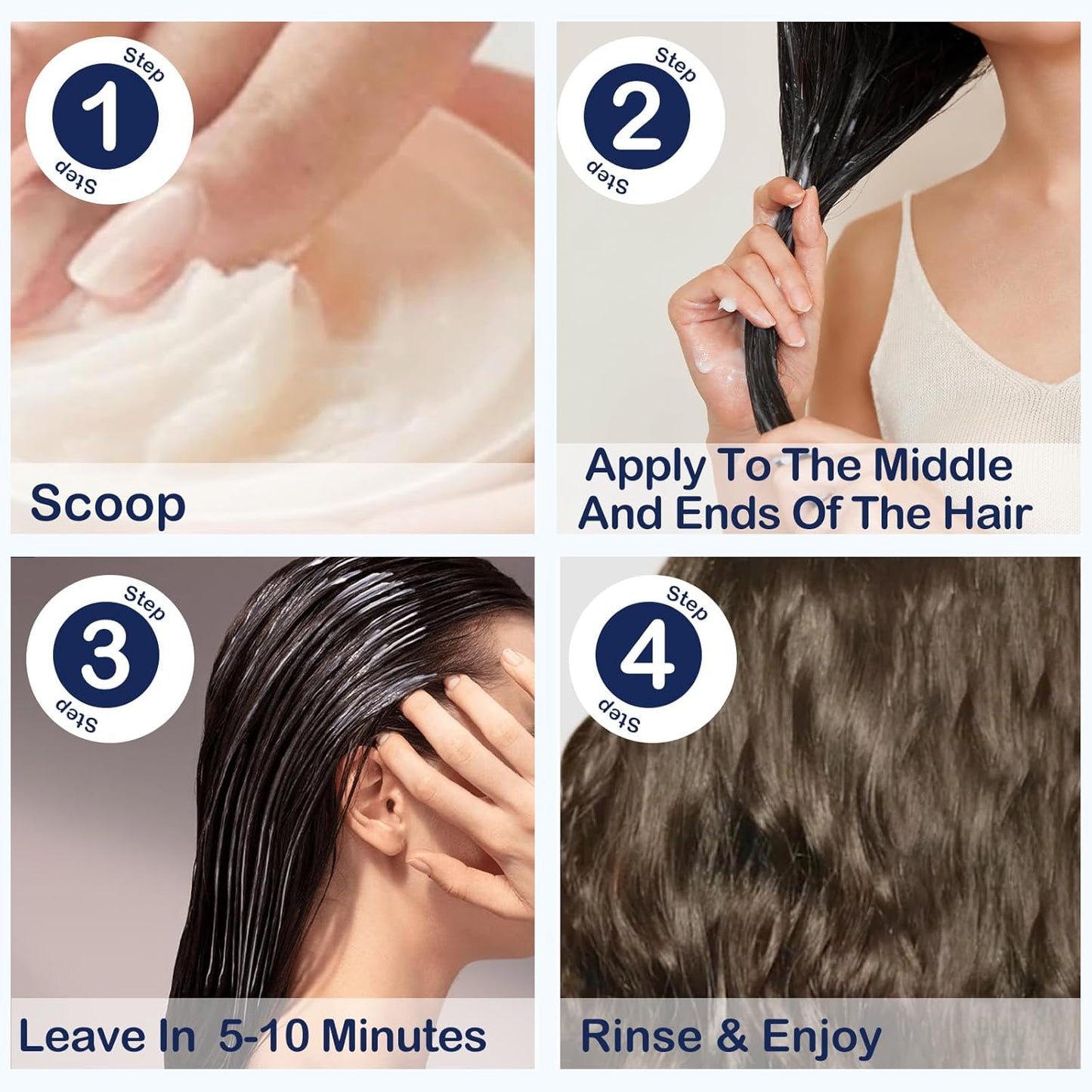 Protein Hair Treatment, Hair Mask for Curly Hair, Nourishing & Strengthening Deep Conditioning Hair Treatment, Hydrolyzed Silk & Protein, Sericin, Soft Fragrance, Hair Masks for Dry Damaged, 500ml