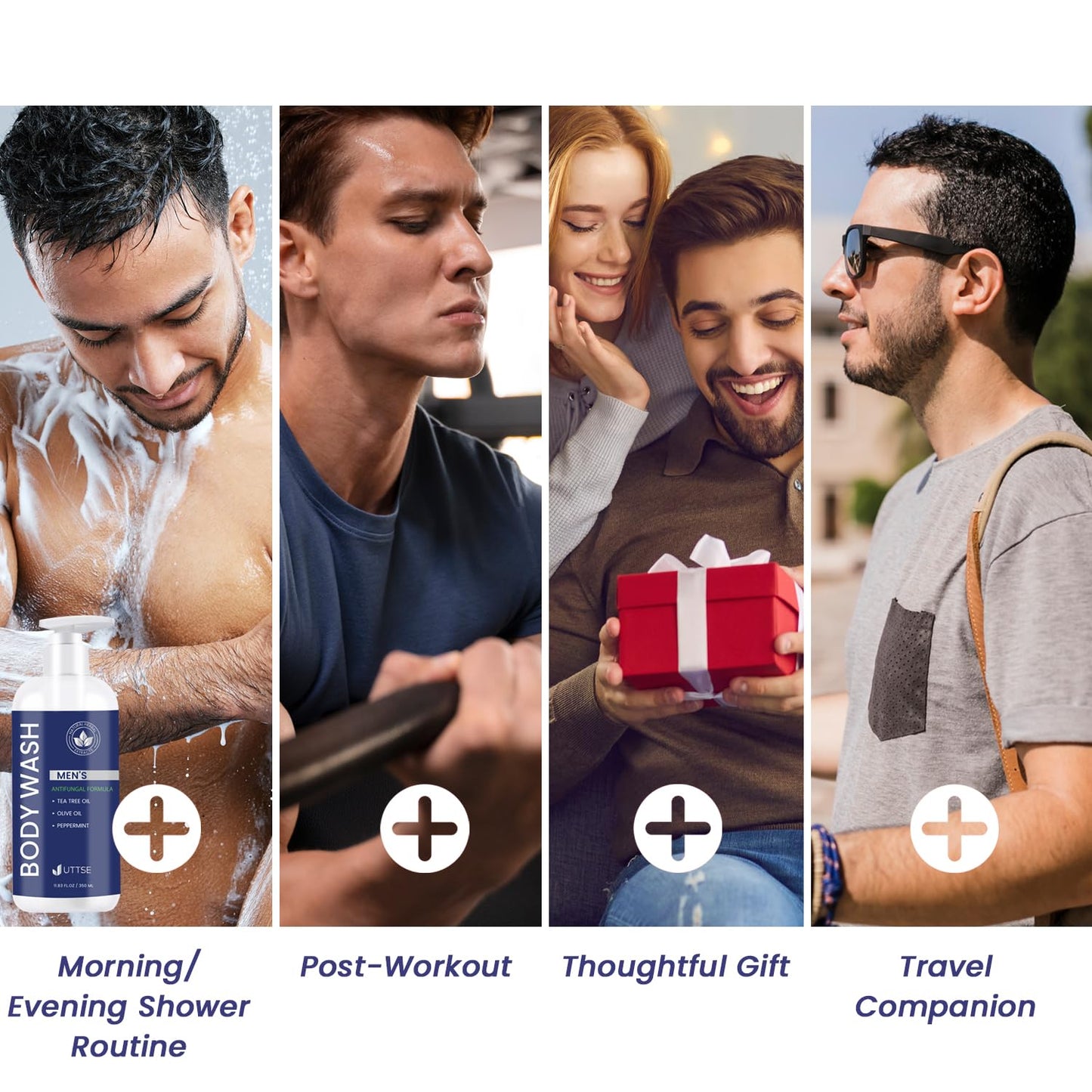 Tea Tree Body Wash: Antifungal Soap for Men - Eliminates Body Odors & Skin Irritations - 11.8fl oz/350mL