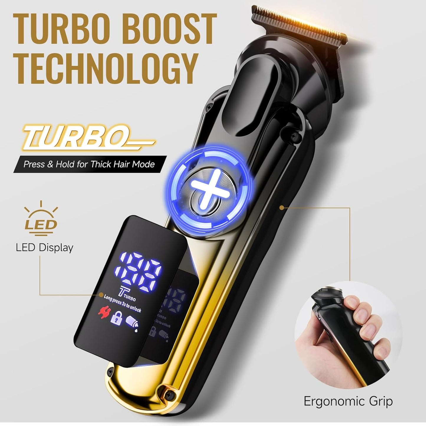 Professional Beard Trimmer for Men - Hair Clippers Men's Grooming Kit,Waterproof Cordless Rechargeable Electric Shaver Zero Gapped Trimmer Fading & Nose Hair Trimmer, Grooming at Home