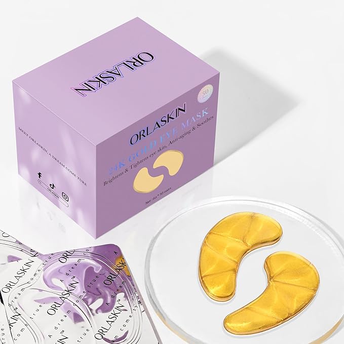 Under Eye Patches,30 Pairs Eye Mask Skin care for Dark Circles, Puffy Eyes, Under eye Bags,Wrinkles,Eye Treatment Skin Care for Men & Women Gift (24K Gold)