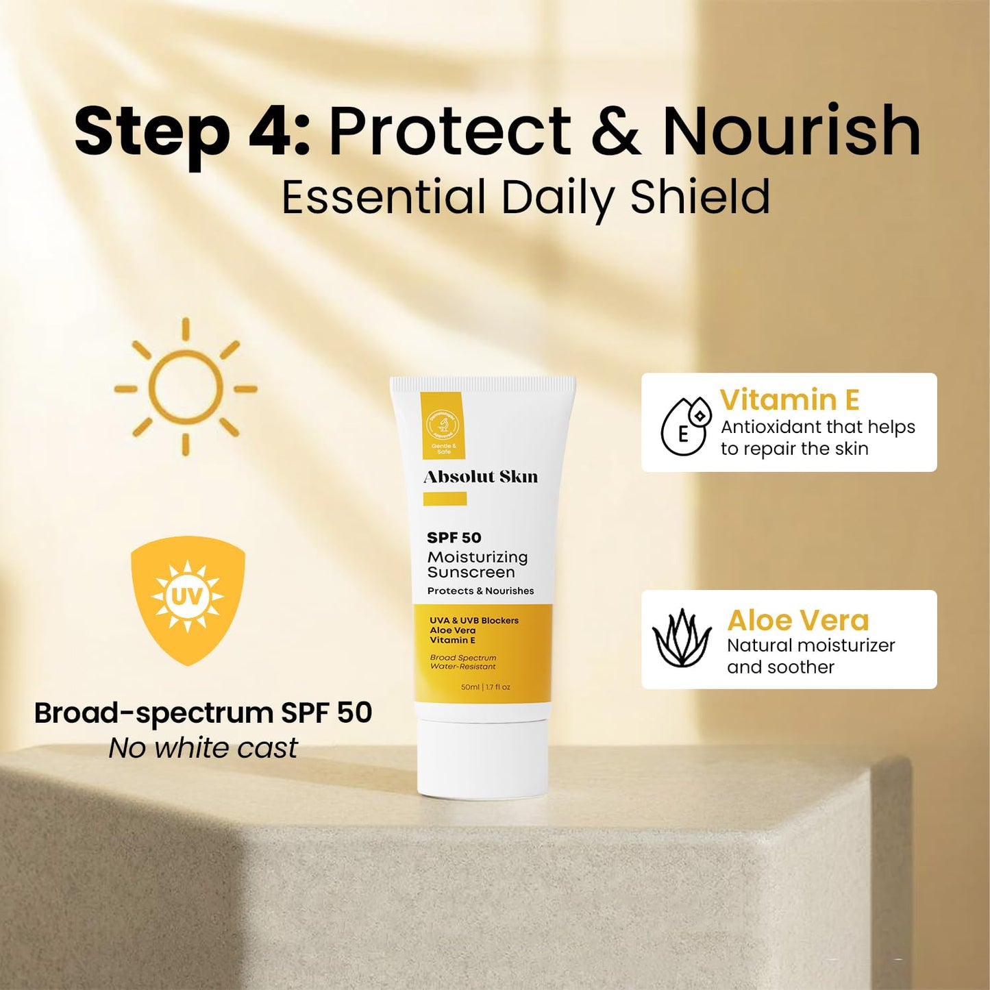 AbsolutSkin Balance Bundle β 4-Step Skincare Routine for Radiant, Even Skin β Includes Face Wash, Exfoliator Gel, Radiance Serum & SPF50 Sunscreen β Brightening Essentials Kit