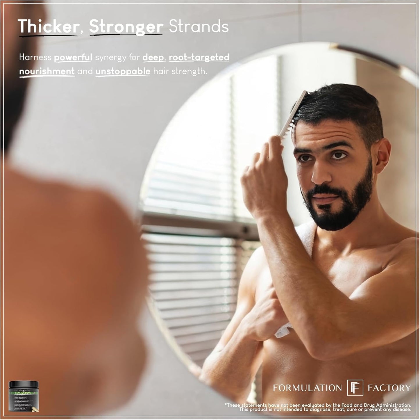 Formulation Factory Crown of Glory 10-in-1 Hair Growth Supplement with Fo-Ti, Saw Palmetto, Pumpkin Seed Oil, Collagen & More, Supports Hair, Nails & Skin (6 Month Supply, 360 Capsules)