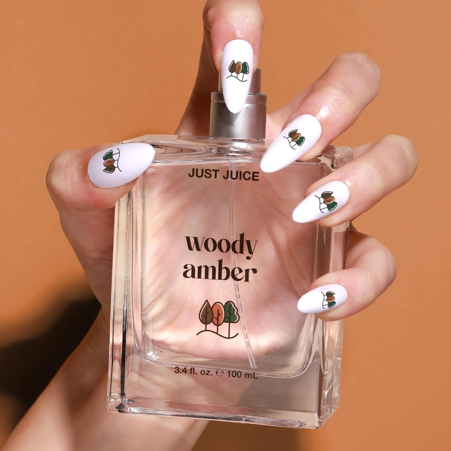 Just Juice Woody Amber - Mini Travel Perfume for Women and Men - Vanilla Perfume with Clove, Tonka Bean, Bonfire Smoke Notes - 0.33 oz