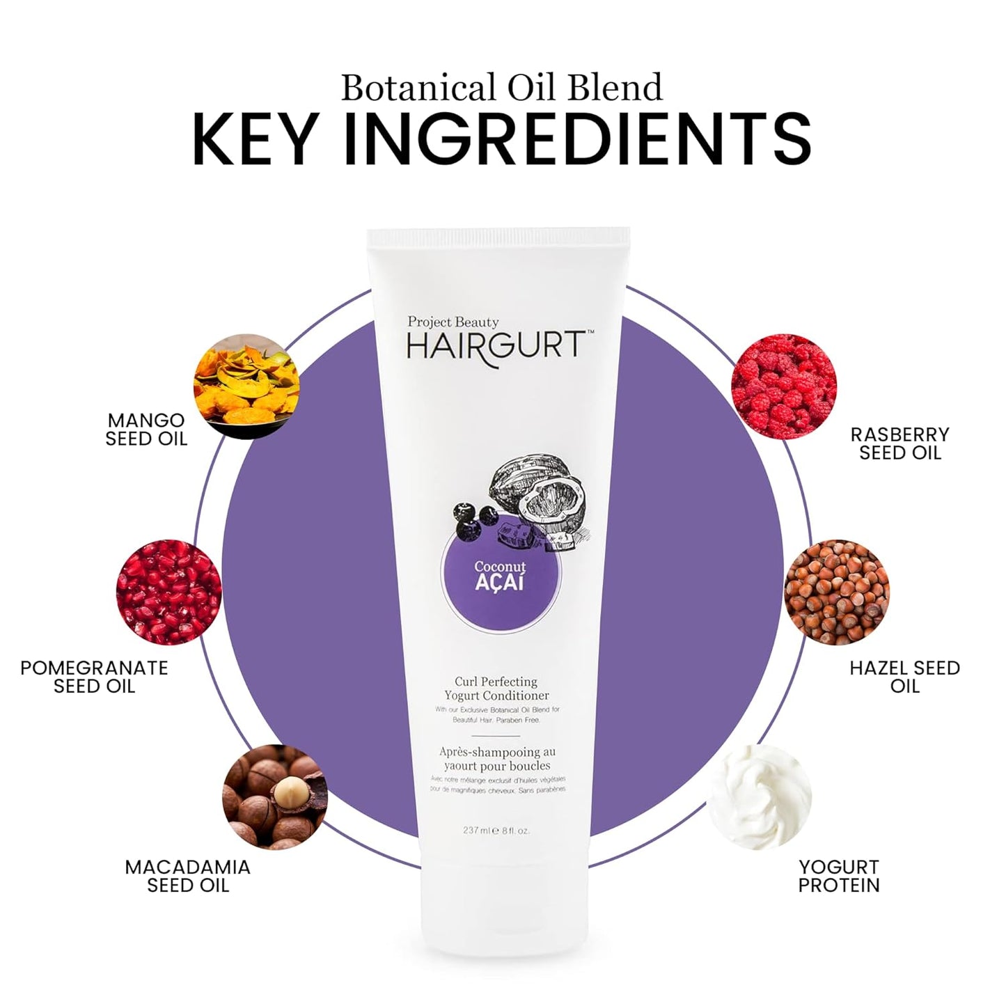 Coconut Acai Curl Perfecting Yogurt Conditioner – Defines Curly & Wavy Hair – Sulfate-Free, Natural Formula, 8 oz