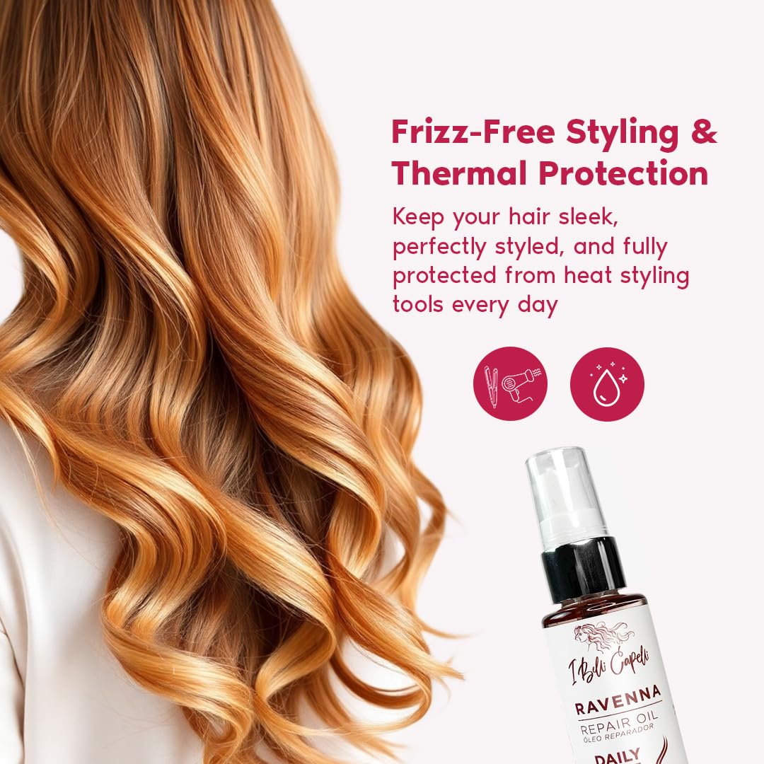 I Belli Capelli Ravenna Hair Straightening Kit – Organic Hair B-tox & Repair Oil – Anti-Frizz, Intense Hydration, Shine – Formaldehyde-Free – B-otox Hair Treament For All Hair Types (2-Pack)