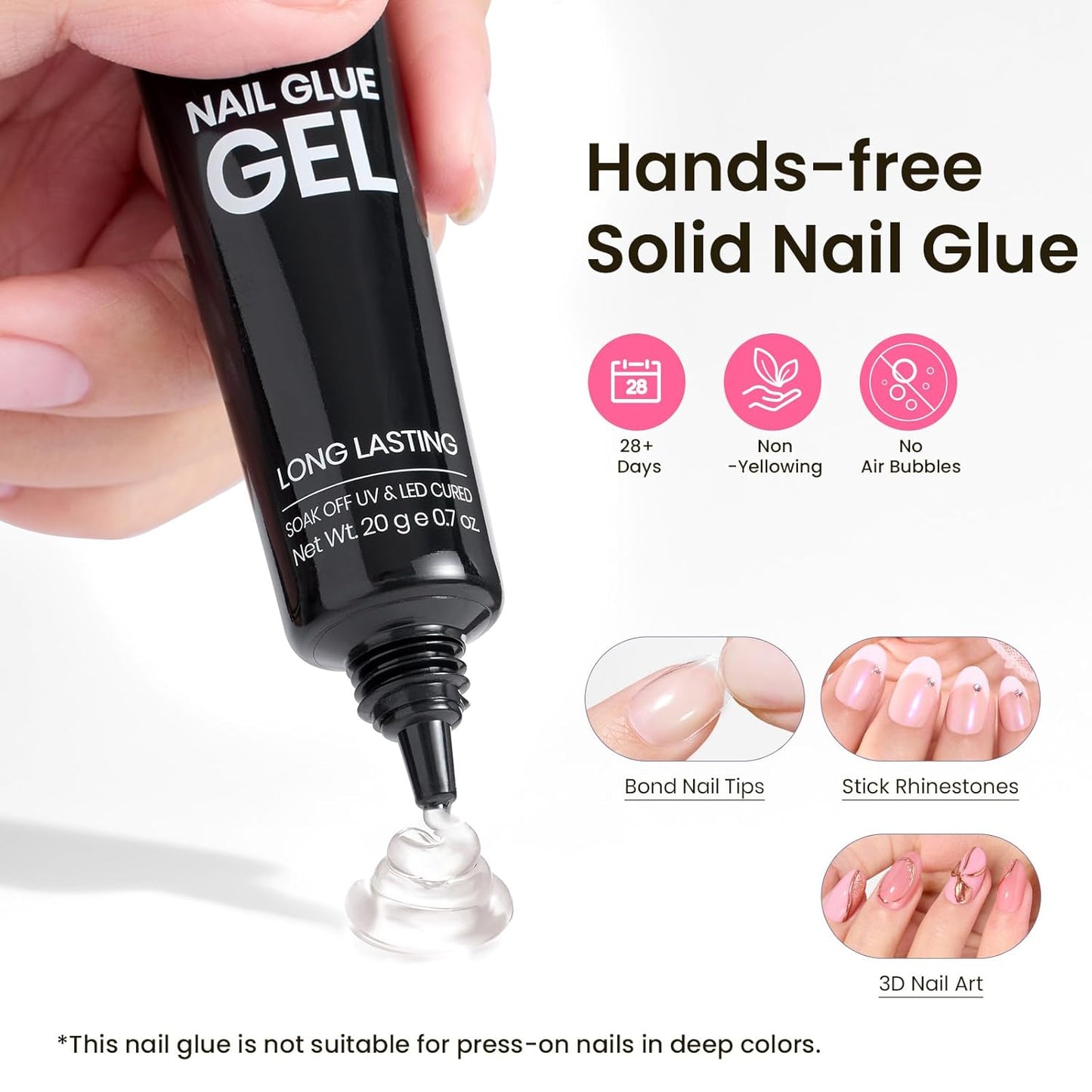 Beetles Tipex Instant Apex Nail Tips Kit, Oval Short 224Pcs 16 Sizes Pre-Building & Pre-Etched Thicker Acrylic Nails False Nail Extension with Tipex Uv Nail Glue Mini Nail Lamp