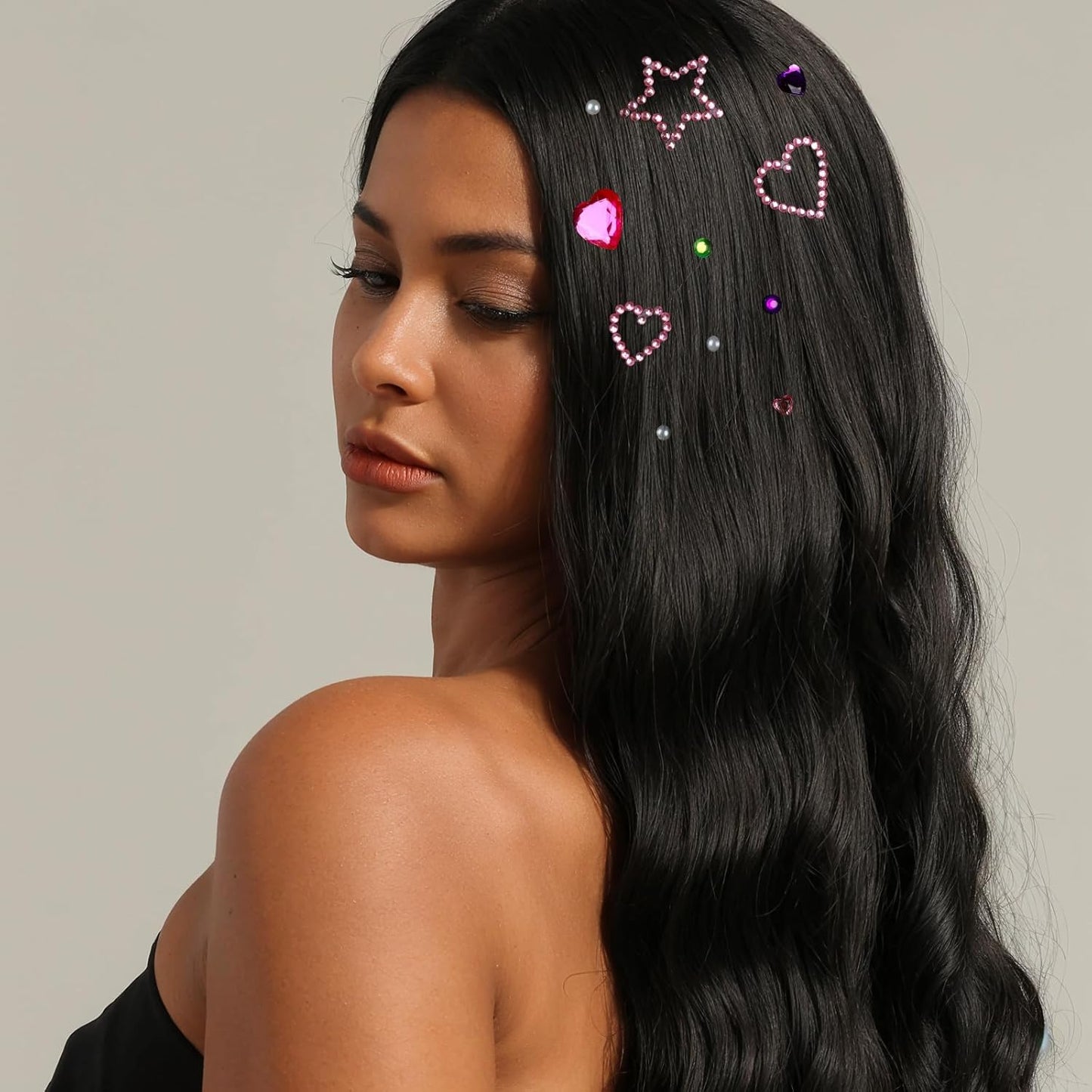 Teenitor Face Gems for Makeup, Self Adhesive Festival Jewels, Hair Gems, 4 Sheets Rhinestone Stickers for Face, Eye, Makeup, Body