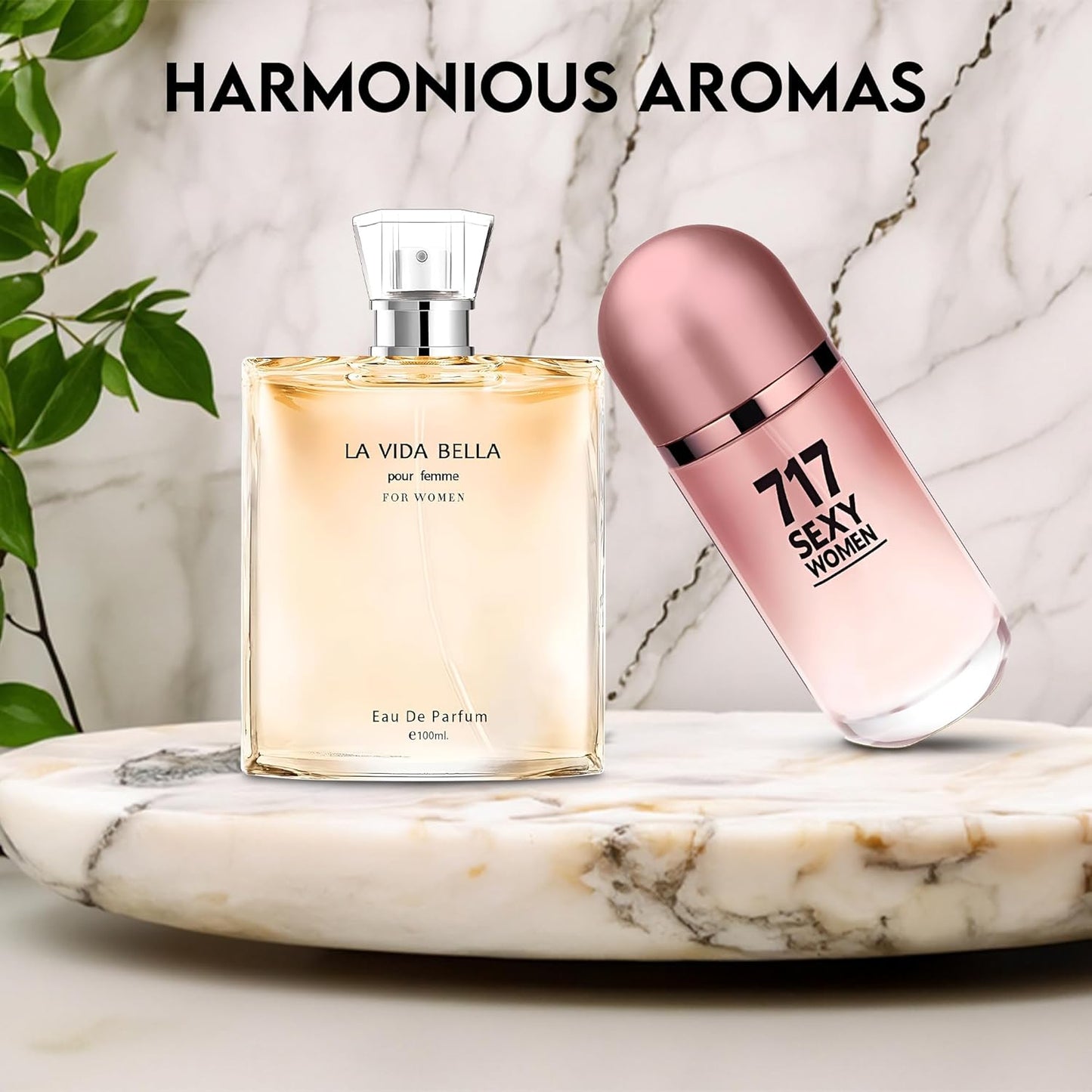 Women Perfume 2PCS Combo La Vida Bella/717 Sexy Eau De Parfum Long Lasting Fragrance 3.4 Fl Oz Spray Each for Daily Used