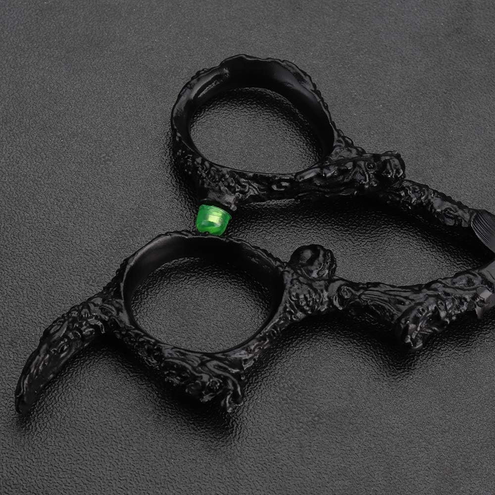 6 inch hair stylist barber scissors black plate dragon 440C hairdressing cutting scissors+thinning scissors (6 inch thinning)