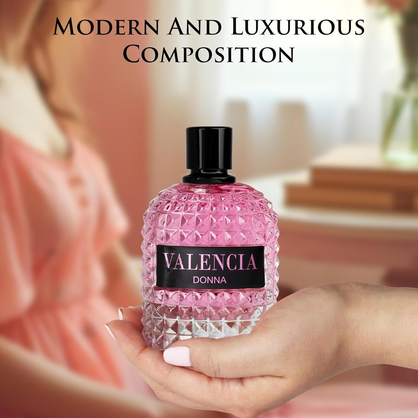 NovoGlow Valencia Donna for Women Eau De Parfum - Amber Floral Jasmine, Bourbon Vanilla & Woods Oriental-Floral Fragrance with a Modern Twist Elegant 100ml Bottle Packed in Paper Box