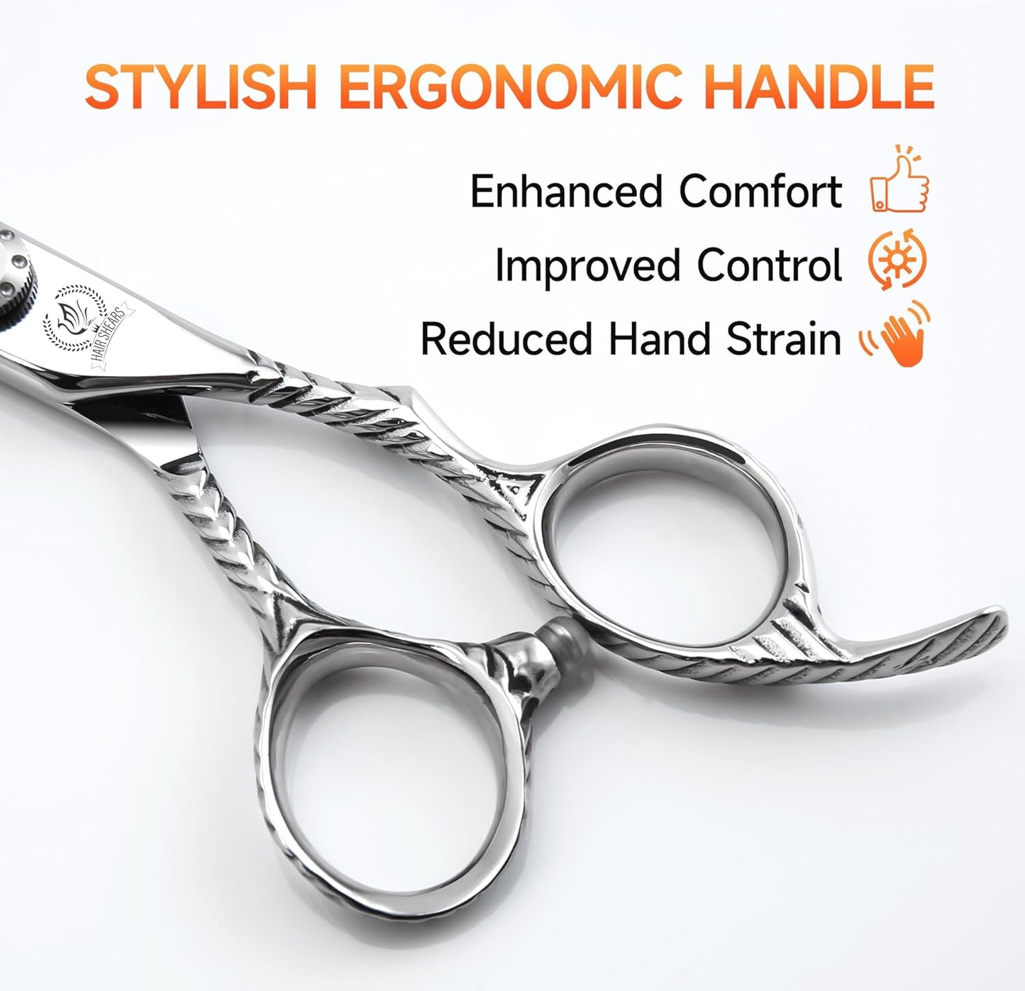 Fenice Peak Hair Thinning Scissors 6.0'' Barber Texturizing Shears 440C Thinner Hair Scissors with Engraving Handle for Salon and Home User