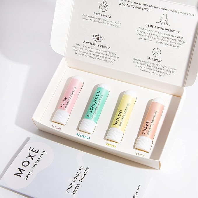 MOXĒ Smell Training Kit, Made in USA, 4 Essential Oils, Olfactory Regeneration, Helps Restore Sense of Smell, Natural Therapy for Smell Loss (Phase 1)
