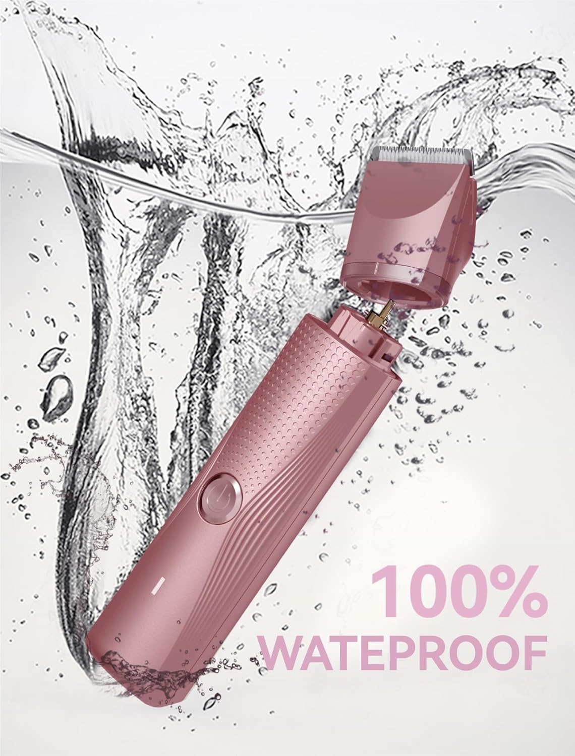 3-in-1 Electric Razor for Women - Waterproof Bikini Trimmer,Rechargeable Electric Shaver for Lady,Pubic Hair Trimmer Women,Personal Trimmer Groomer for Body Hair (Rose Gold, RG-1)