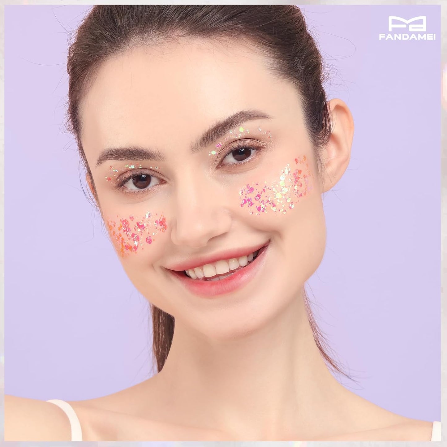 FANDAMEI Body and Face Glitter Set - 2PCS White, 1PCS Chunky, 1PCS Fine Gel - for Makeup, Hair, Mermaid, Halloween Festival Rave