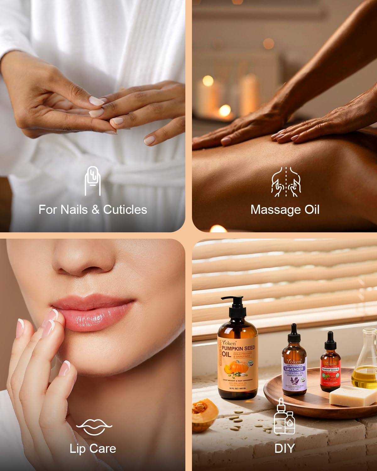 Cold-Pressed Pumpkin Seed Oil for Hair, Glass Bottle, 100% Pure & Natural Carrier, Massage Oils, Unrefined, 16 Fl Oz with Pump, Pumpkin Oil for Skin, Face, Nails, Body Moisturizer, Hexane-Free