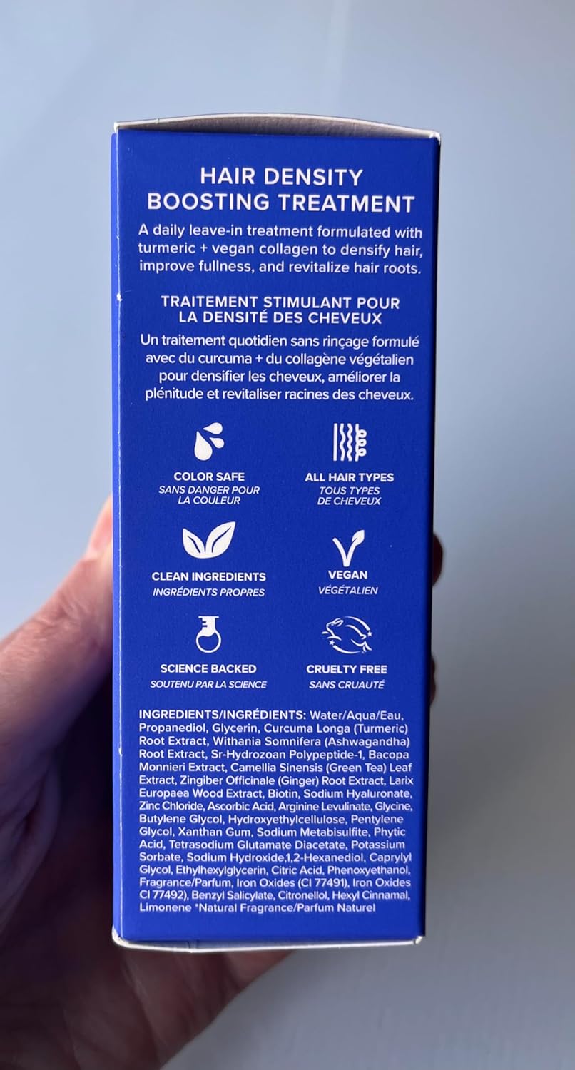 AAVRANI Hair Density Boosting Treatment - Ashwagandha, Vegan Collagen, And Turmeric Scalp Serum For Thicker, Fuller Hair - Vegan, Non-Greasy - 2 Fl Oz